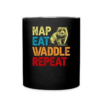 Nickerchen Essen Watscheln Wombat Besitzer - Tasse einfarbig - Schwarz - Vorne