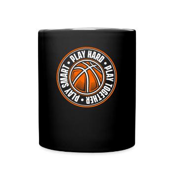 Jouez dur ensemble Smart Basketballer Basketball - Mug uni - noir - Devant