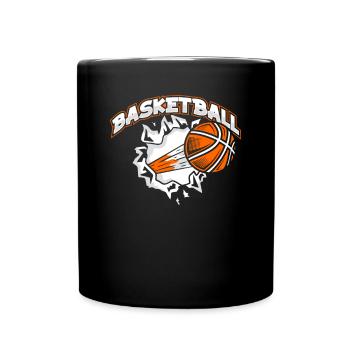 Basketballspieler Basketballer Basketballkorb - Tasse einfarbig - Schwarz - Vorne