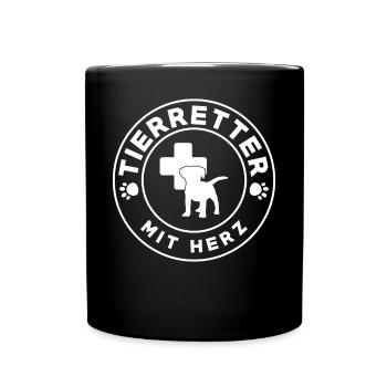 Tierretter Tierrettung Tierschutz Tierschützer - Tasse einfarbig - Schwarz - Vorne