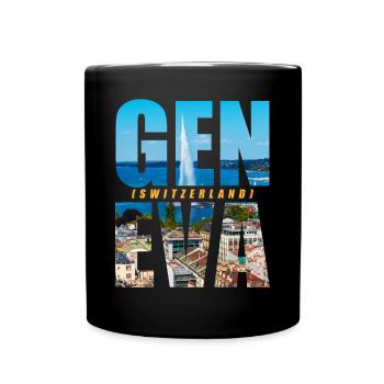 Geneva Switzerland Souvenir - Full Colour Mug - black - Front
