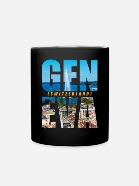 Genf Schweiz Souvenir - Tasse einfarbig - Schwarz