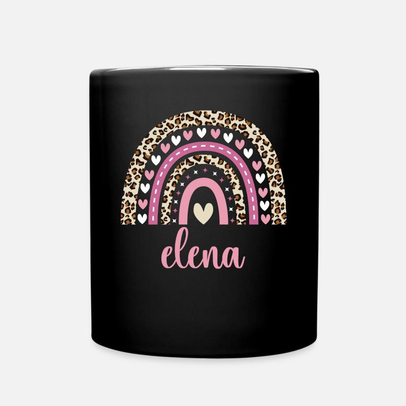 Elena Regenbogen Name Geburtstag Elena - Tasse einfarbig - Schwarz