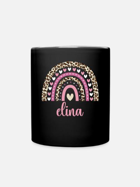 Elina Regenbogen Name Geburtstag Elina - Tasse einfarbig - Schwarz