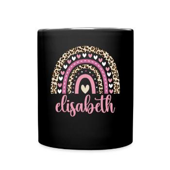 Elisabeth Regenbogen Name Geburtstag Elisabeth - Tasse einfarbig - Schwarz - Vorne