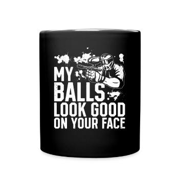 Mes balles ont fière allure sur ton visage - Funny Paintball - Mug uni - noir - Devant