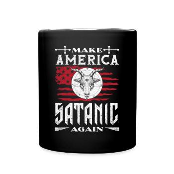 Satan Make America Satanic Again Occult - Tasse einfarbig - Schwarz - Vorne