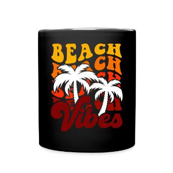 Vibrations de la plage - Mug uni - noir - Devant