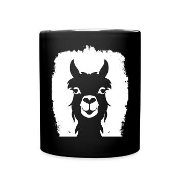 Funny Llama Silhouette Cheeky Fun Llamas - Full Colour Mug - black - Front