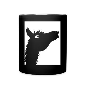 Funny Llama Silhouette Cheeky Fun Llamas - Full Colour Mug - black - Front