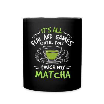 Grüntee-Liebhaber Japanischer Matcha-Latte-Drink - Tasse einfarbig - Schwarz - Vorne