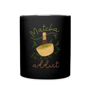 Grüntee-Liebhaber Japanischer Matcha-Latte-Drink - Tasse einfarbig - Schwarz - Vorne