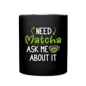 Grüntee-Liebhaber Japanischer Matcha-Latte-Drink - Tasse einfarbig - Schwarz - Vorne