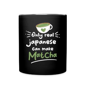 Grüntee-Liebhaber Japanischer Matcha-Latte-Drink - Tasse einfarbig - Schwarz - Vorne