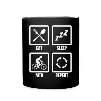 Time zone of mountain bikers. - Full Colour Mug - black - Front