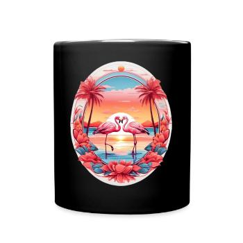 Flamingos - Tasse einfarbig - Schwarz - Vorne