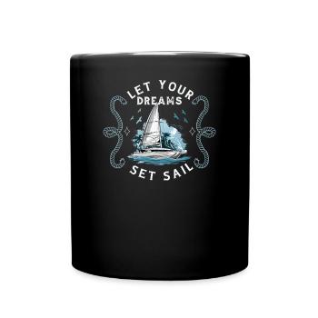Catamaran boat sailboat sailing sailor - Full Colour Mug - black - Front