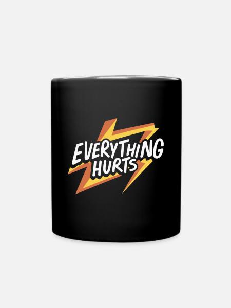 Alles tut weh älter werden - Tasse einfarbig - Schwarz
