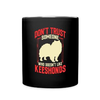 Wolfsspitz not trusting German Spitz - Full Colour Mug - black - Front