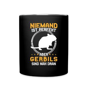 Rennmaus ist perfekt Nagetier Gerbil - Tasse einfarbig - Schwarz - Vorne