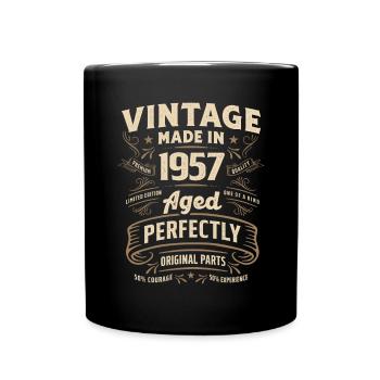 Vintage 66th Birthday Decorations Funny 1957 - Full Colour Mug - black - Front