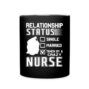 Nurse Nurse Relationship Status - Full Colour Mug - black - Front