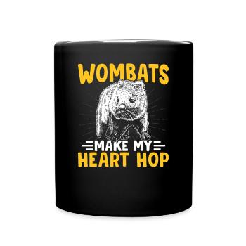 Les wombats font sauter le cœur des animaux australiens - Mug uni - noir - Devant