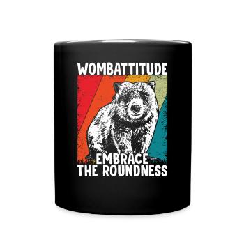 Wombattitude Wombat Australian Animals Besitzer - Tasse einfarbig - Schwarz - Vorne
