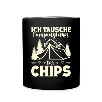 Wohnmobil Campen Zelten Campingliebhaber - Tasse einfarbig - Schwarz - Vorne