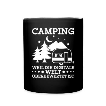 Campingurlaub Zelten Camping Campingliebhaber - Tasse einfarbig - Schwarz - Vorne