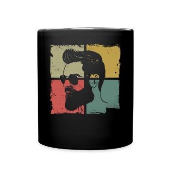 Beard Lover Bearded Man Retro - Full Colour Mug - black - Front