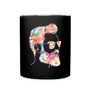 Beard Lover Bearded Man Flower - Full Colour Mug - black - Front
