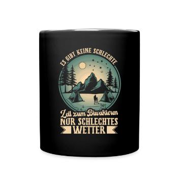 Biwak Zelten Campingkocher Biwakieren - Tasse einfarbig - Schwarz - Vorne