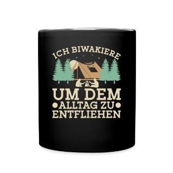 Zelten Campingliebhaber Camping Biwakieren - Tasse einfarbig - Schwarz - Vorne