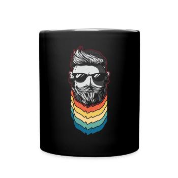 Beard Lover Bearded Man Retro - Full Colour Mug - black - Front