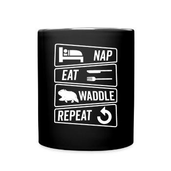 Nickerchen Essen Watscheln Wombat Besitzer - Tasse einfarbig - Schwarz - Vorne