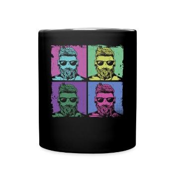 Beard Lover Bearded Man Retro - Full Colour Mug - black - Front