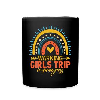 Girls Trip Vacation Rainbow - Full Colour Mug - black - Front