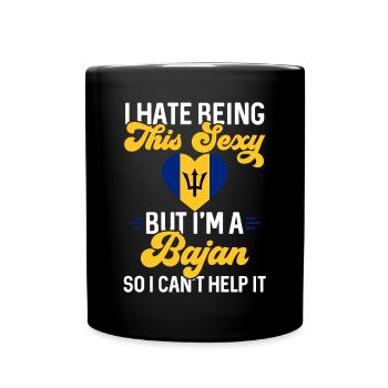 Barbados flag Barbadian bayan - Full Colour Mug - black - Front