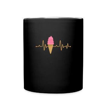 Eiscreme Eis Eiskrem Ice Cream Sommer Geschenk - Tasse einfarbig - Schwarz - Vorne