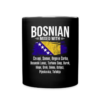 Bosnien und Herzegowina Flagge Bosnien - Tasse einfarbig - Schwarz - Vorne