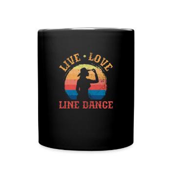 Danse en ligne - Mug uni - noir - Devant