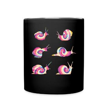 Snail DYE TIE Vintage Snails - Full Colour Mug - black - Front