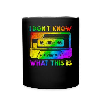 Kassette Retro Vintage 70er 80er 90er Jahre - Tasse einfarbig - Schwarz - Vorne