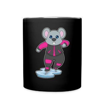 Mouse Ice Skating Skates - Full Colour Mug - black - Front