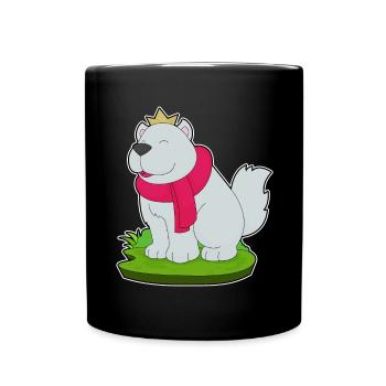 Hund Krone - Tasse einfarbig - Schwarz - Vorne