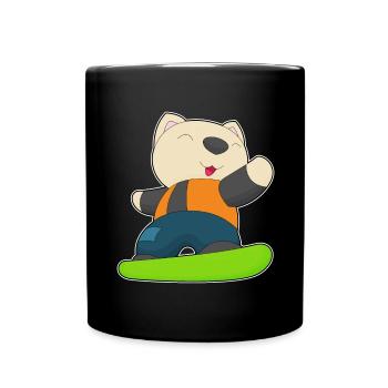 Cat Snowboarder Snowboard - Full Colour Mug - black - Front