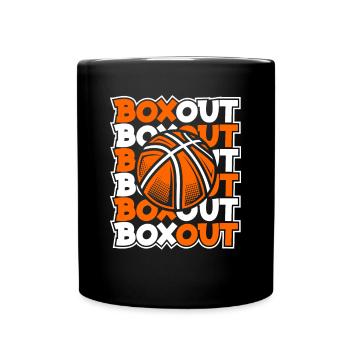 Boxout Basketballer Basketballkorb Basketballfan - Tasse einfarbig - Schwarz - Vorne