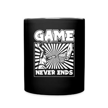 Le jeu ne se termine jamais Joueur de basket-ball Joueur de basket-ball - Mug uni - noir - Devant