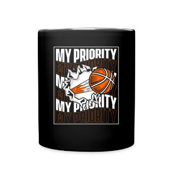 My Priority Basketballer Basketballkorb Basketball - Tasse einfarbig - Schwarz - Vorne